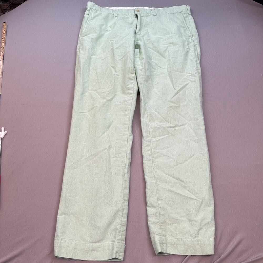 Polo Ralph Lauren Pants Mens 35x30 Green Slim Fit Casual Chino Cotton Stain Wear